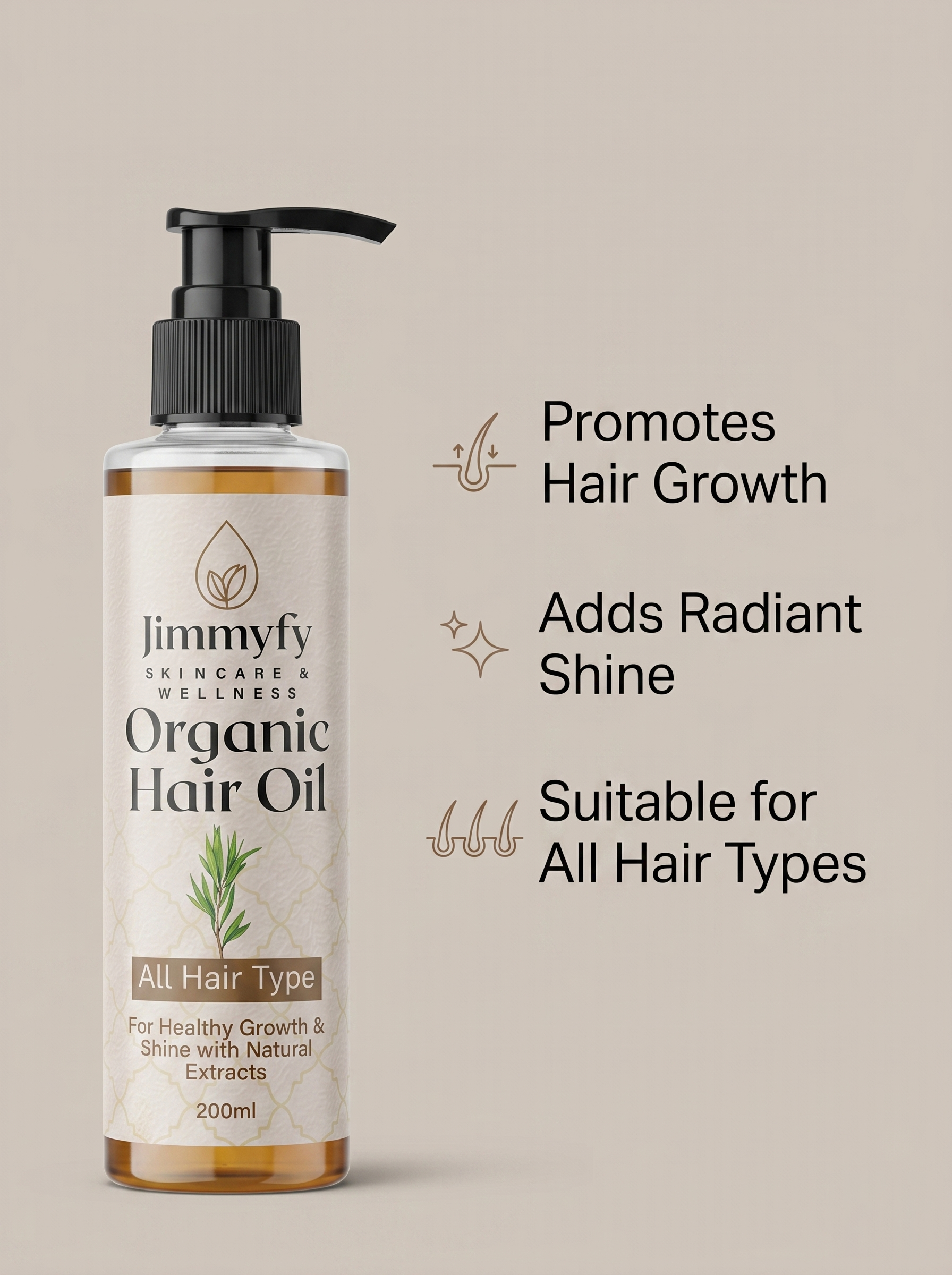 Jimmyfy Organic Hair Oil – Natural Hair Growth & Hair Fall Control