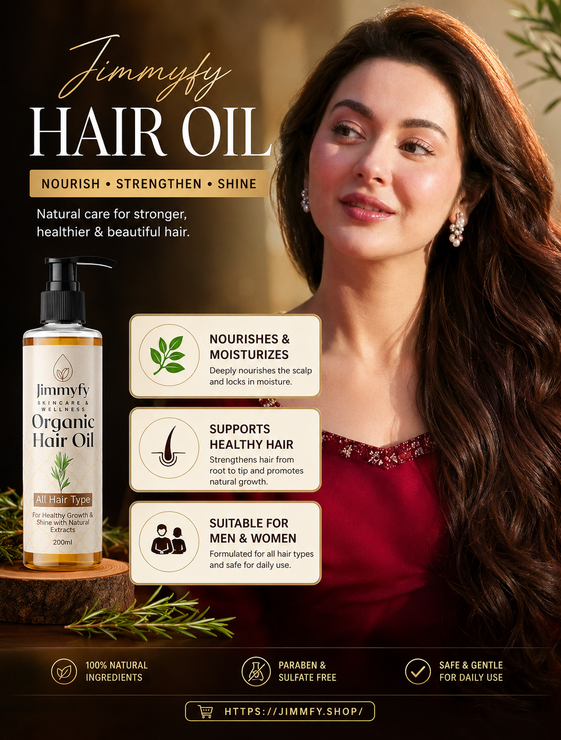 Jimmyfy Organic Hair Oil – Natural Hair Growth & Hair Fall Control