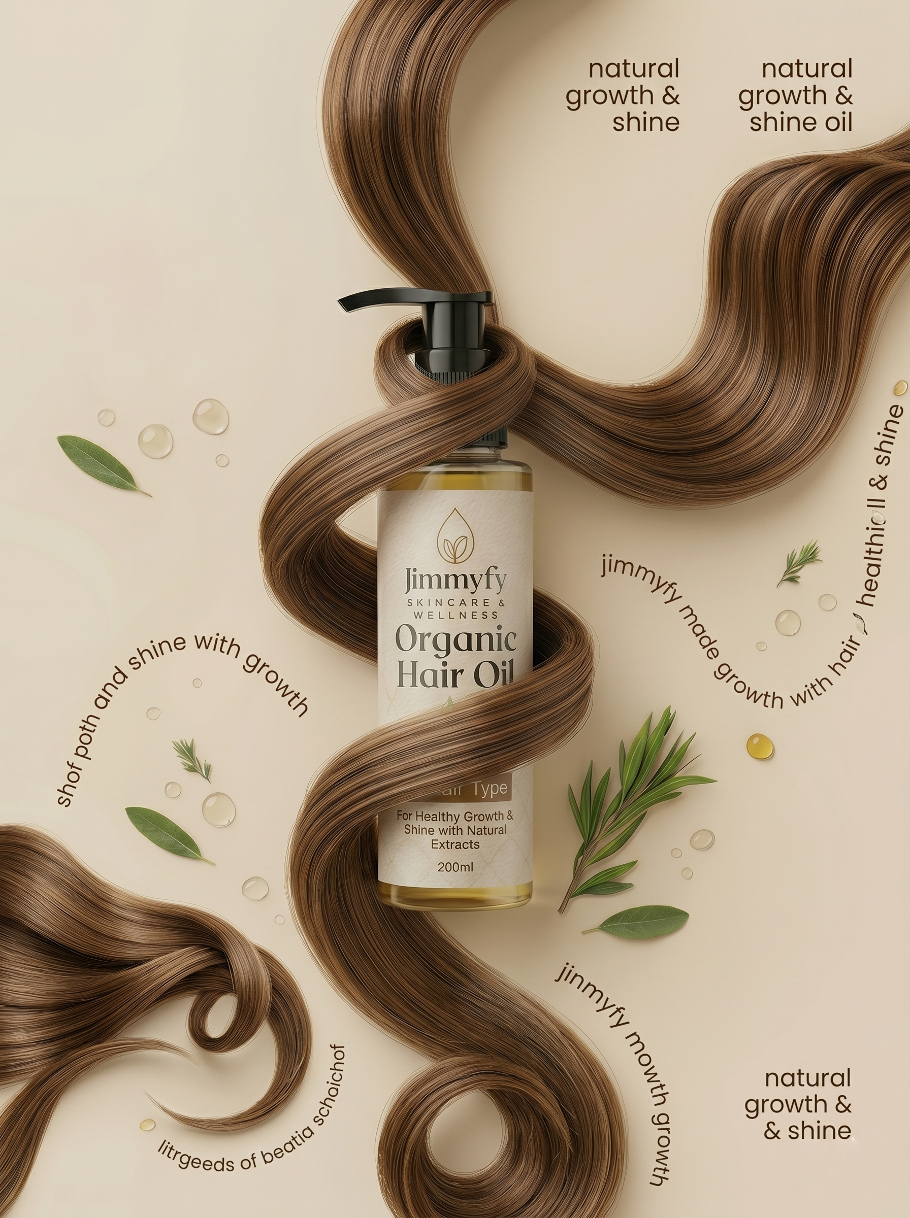 Jimmyfy Organic Hair Oil – Natural Hair Growth & Hair Fall Control